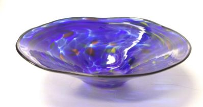 Setsuko Ogishi Australian art glass blue bowl