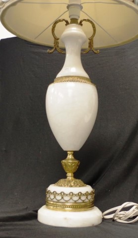 Marble and brass electric table lamp - Image 2 of 2