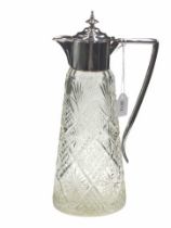 Vintage silver plated cut crystal claret jug