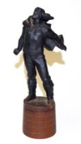 Vintage Soviet bronzed standing military figure