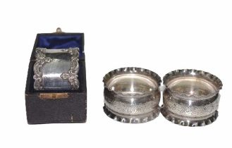 Three sterling silver napkin rings