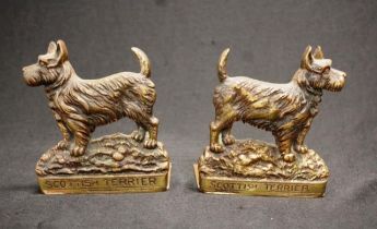 Pair of brass Scottish Terrier bookends