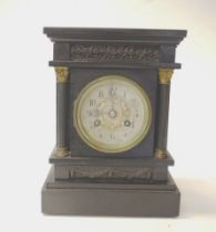 Antique slate cased French mantle clock