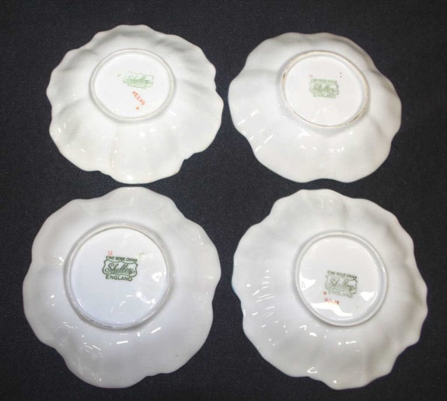Four Shelley blossom decorated butter dishes - Image 2 of 2