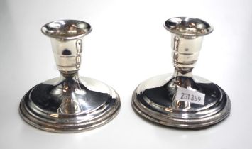 Pair Norwegian silver candleholders