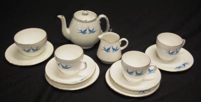 Vintage Shelley 'Bluebird' part tea set