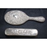 Vintage silver backed lady's hand mirror