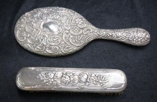 Vintage silver backed lady's hand mirror