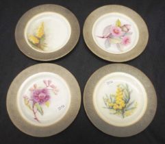 Four Royal Worcester Australian wildflower plates