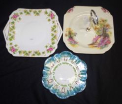 Two vintage Shelley cake plates