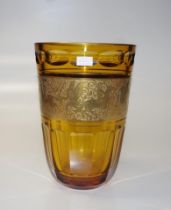 Good Moser decorated glass table vase a/f