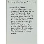 Beauclair, Gotthard de: Eigenh. Brief und Gedichtfaksimile mit Widmung