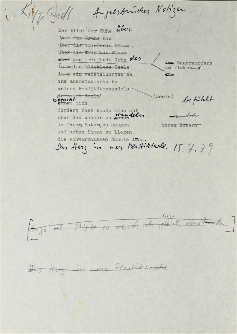 Kipphardt, Heinar: Korrigiertes Gedicht-Typoskript