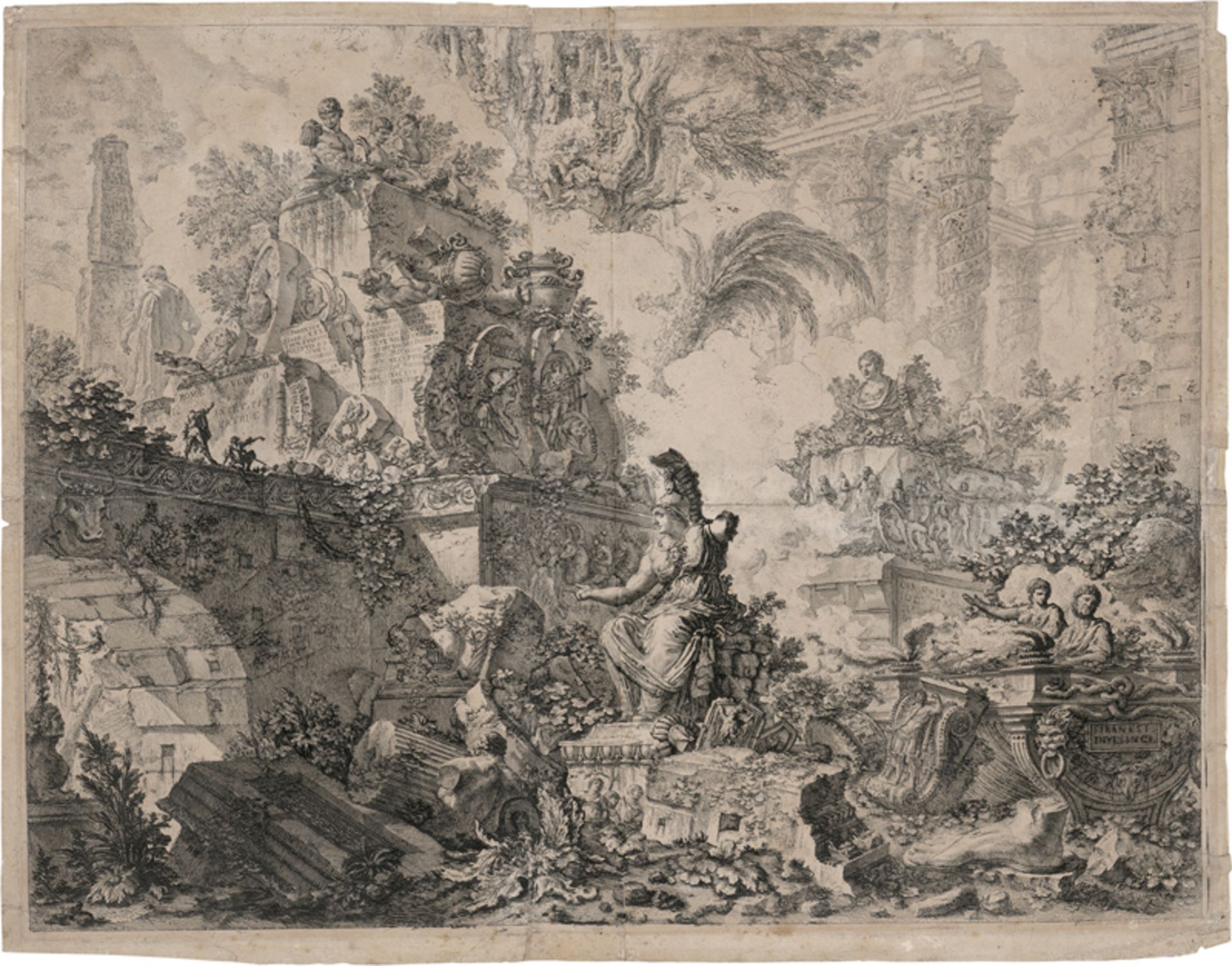 Piranesi, Giovanni Battista: Frontispiz mit der Statue der Minerva