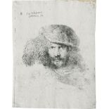 Castiglione, Giovanni Benedetto: Bärtiger Mann mit Federhut (Porträt des Gian Lorenzo Ber...