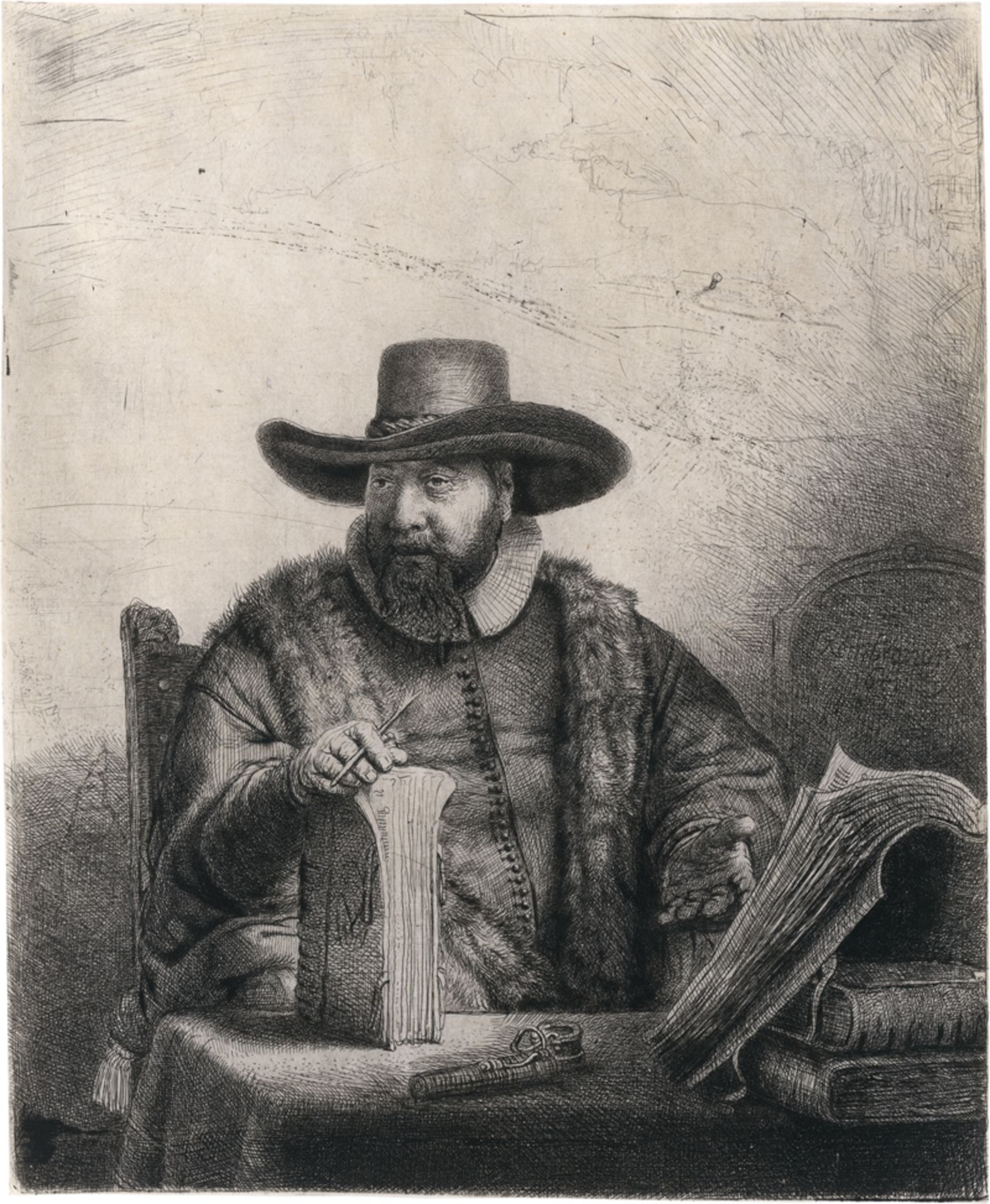 Rembrandt Harmensz. van Rijn: Bildnis des Mennonitenpredigers Cornelis Claez Anslo