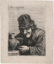 Boel, Coryn: Mann mit Pelzmüze und Weinglas