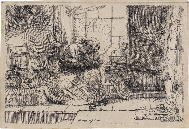 Rembrandt Harmensz. van Rijn: Die Heilige Familie mit der Katze