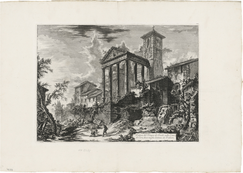 Piranesi, Giovanni Battista: Veduta del Tempio di Ercole nella Città di Cora. dieci m...