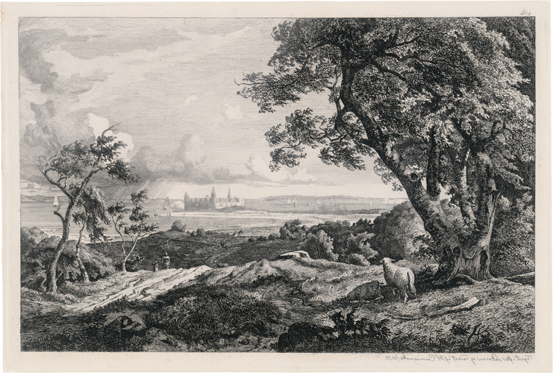 Carmiencke, Johann Hermann: Strandlandschaft mit Schloss Kronburg bei Helsingör im H...