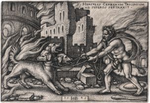 Beham, Hans Sebald: Herkules fängt Cerberus