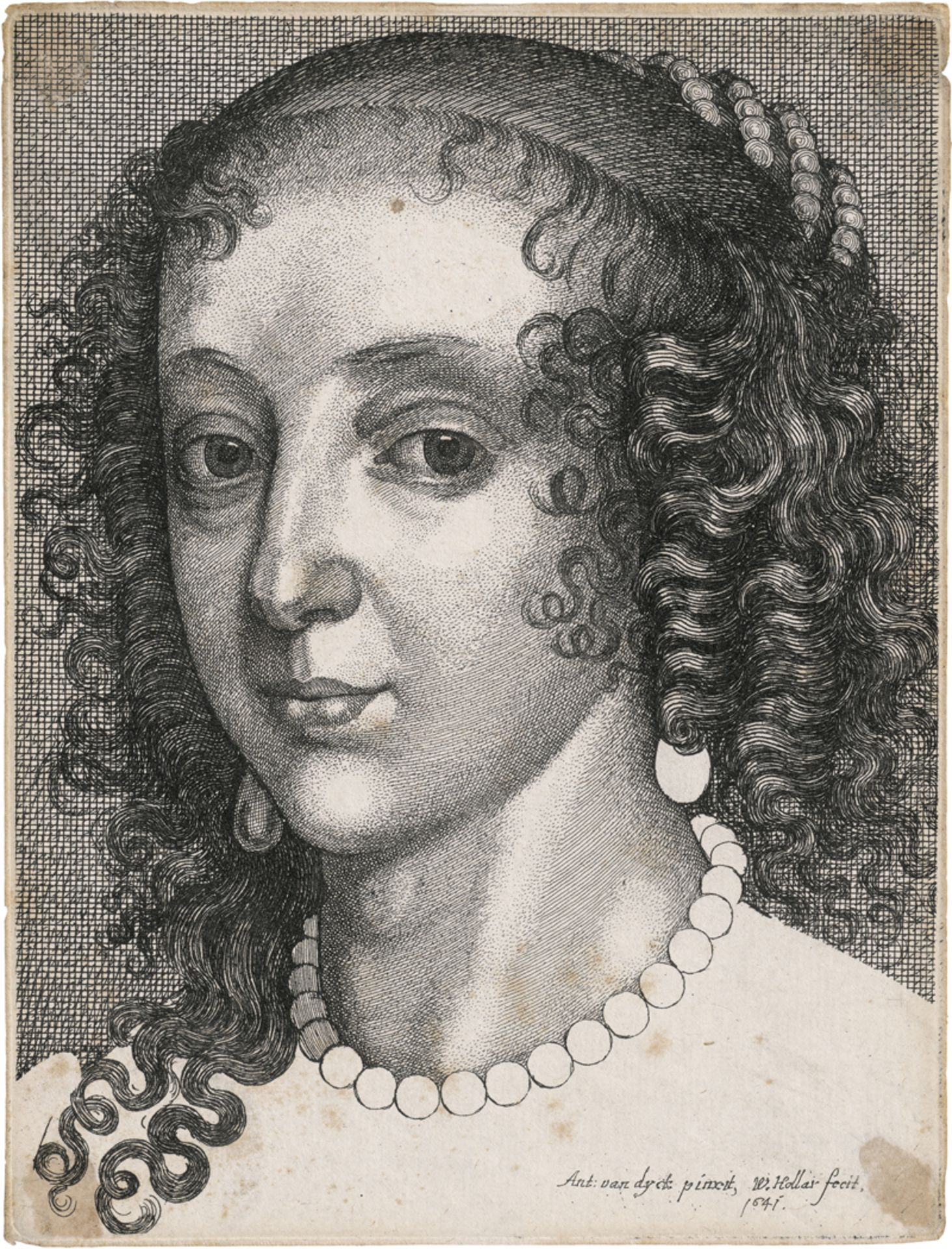 Hollar, Wenzel: Bildnis Henrietta Maria, Königin von England