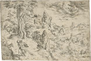 Angolo, Giovanni Battista d' - zuge...: Landschaft mit Moses und den Gesetzestafeln