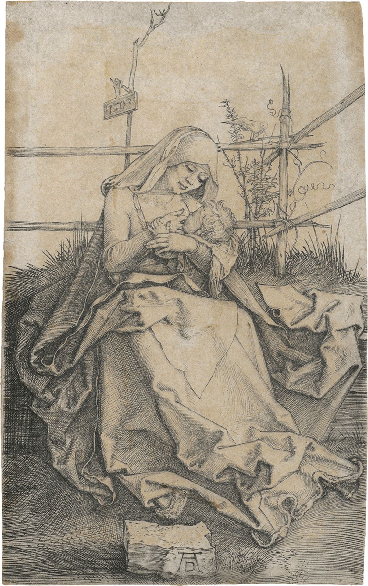 Dürer, Albrecht: Maria auf der Rasenbank, das Kind säugend