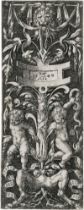 Aldegrever, Heinrich: Ornament mit nackten Putti über Satyrbeinen