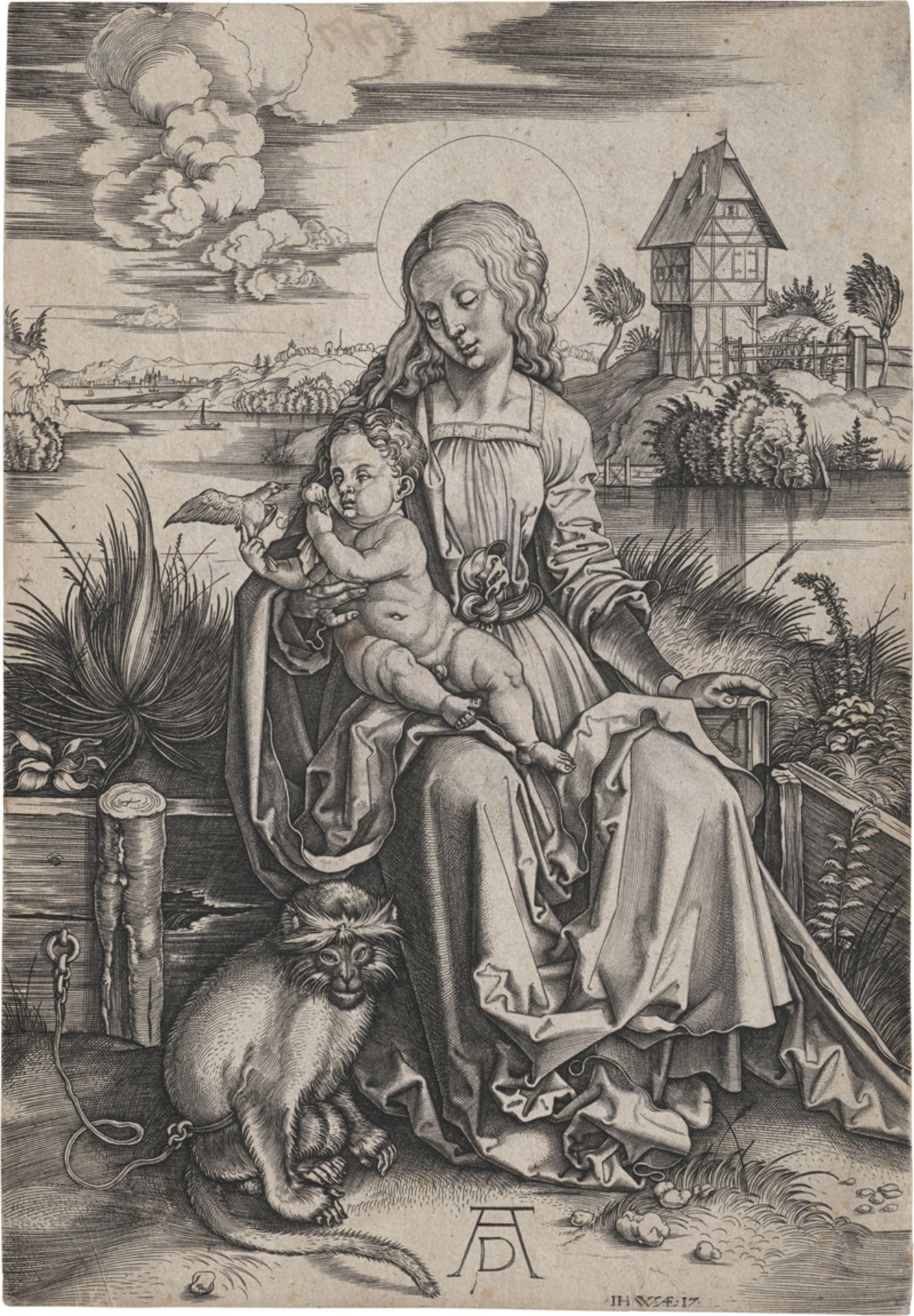 Wierix, Johannes: Die Madonna mit der Meerkatze