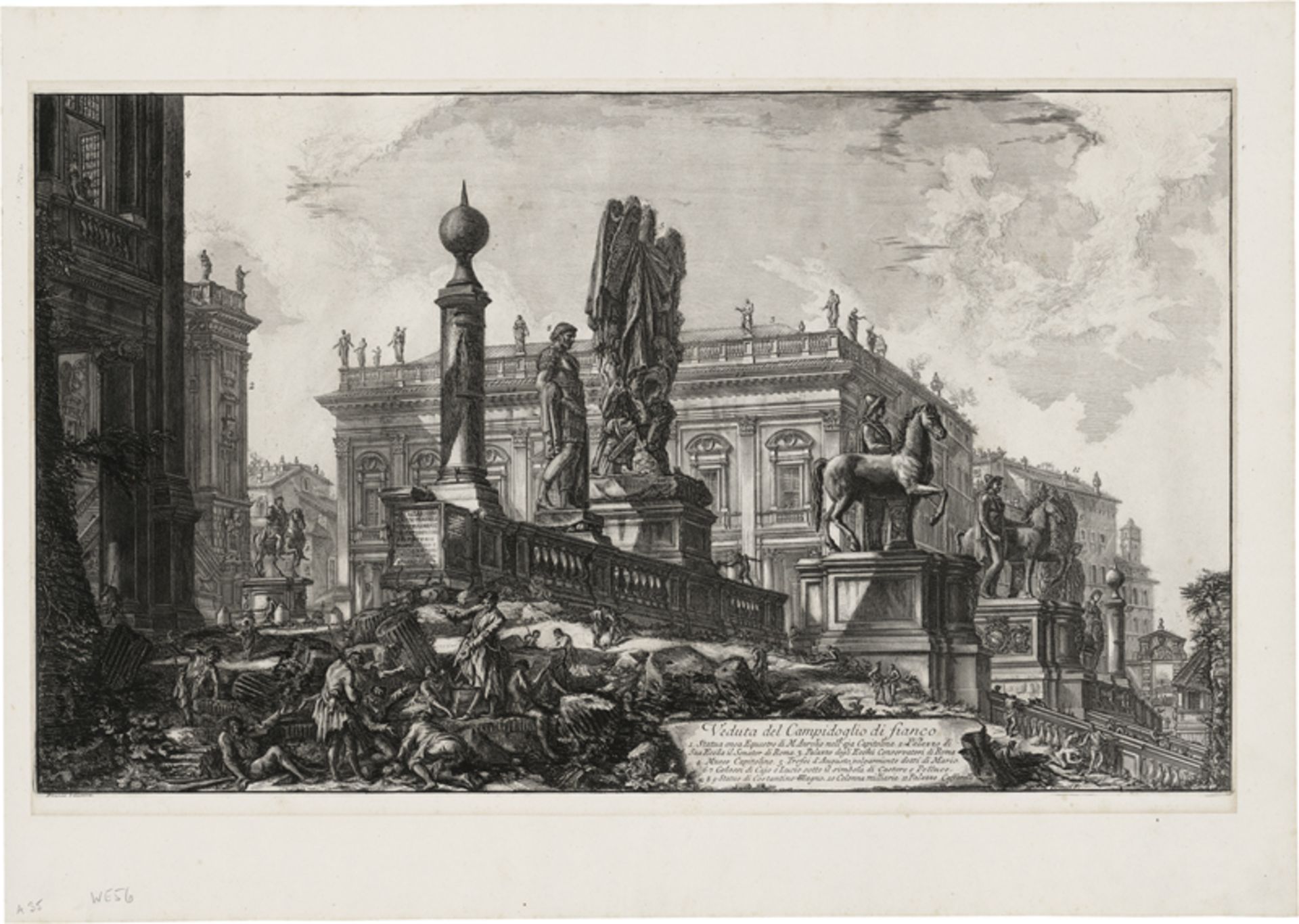 Piranesi, Giovanni Battista: Veduta del Campidoglio di Fianco