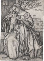 Beham, Hans Sebald: Die Jungfrau mit dem Kinde und dem Papagei