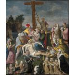 Böhmisch: Um 1580. Kreuzabnahme und Beweinung Christi mit einer St...