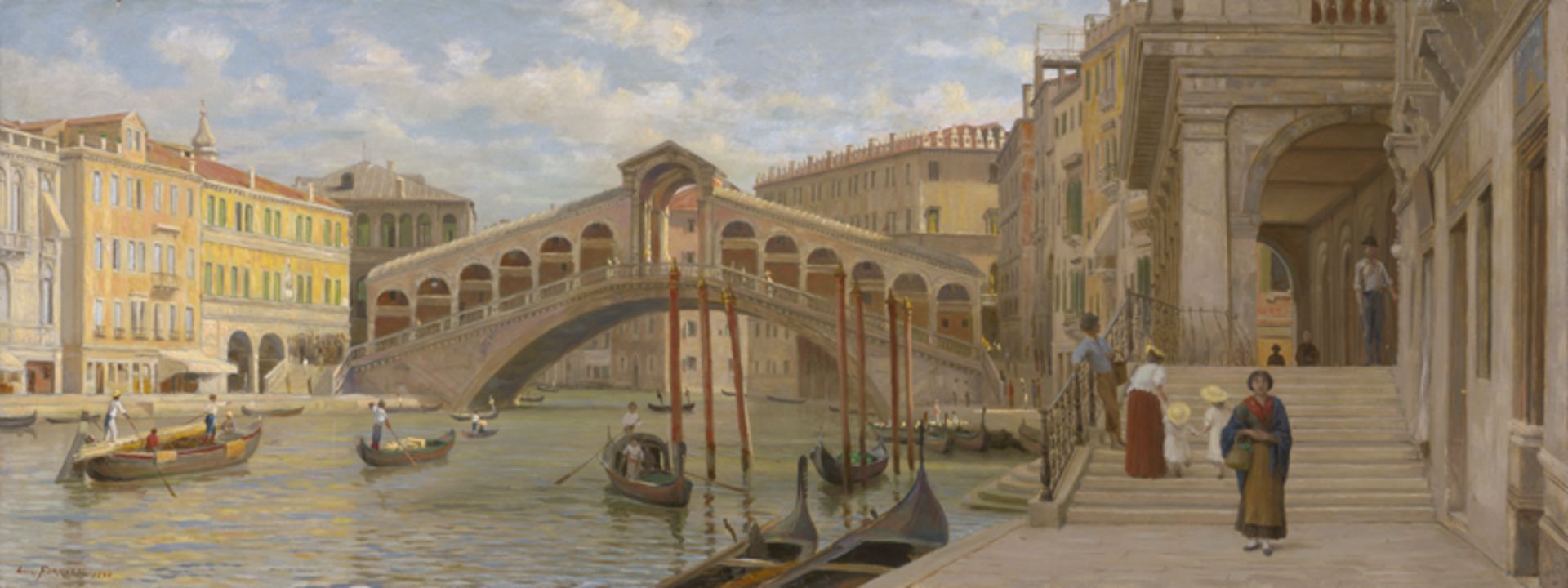 Ferrazzi, Luigi: Venedig: Der Canale Grande mit der Rialto Brücke