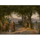 Raadsig, Johan Peter: Mönche auf der Terrasse von Kloster Santa Maria di Palaz...