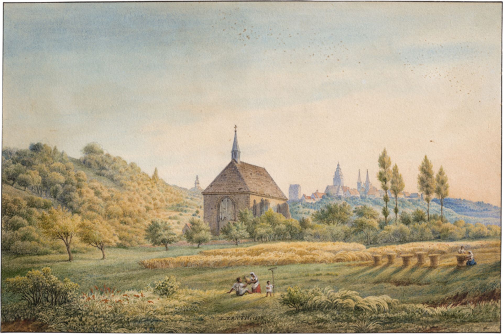 Zanth, Karl Ludwig Wilhelm van: Sommerlandschaft mit Blick auf eine höher gelegene Stadt