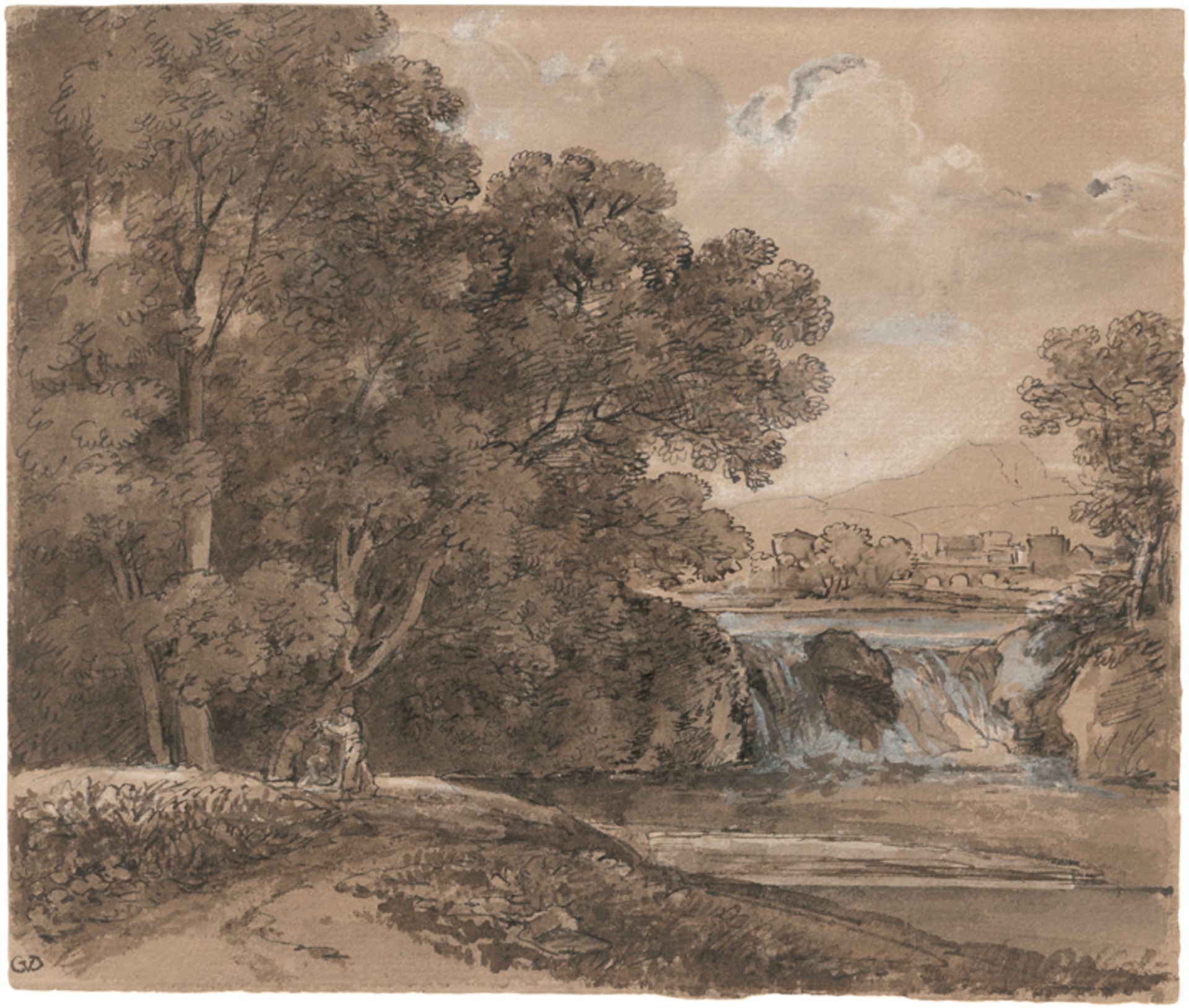 Dillis, Johann Georg von: Ideale Landschaft mit Wasserfall