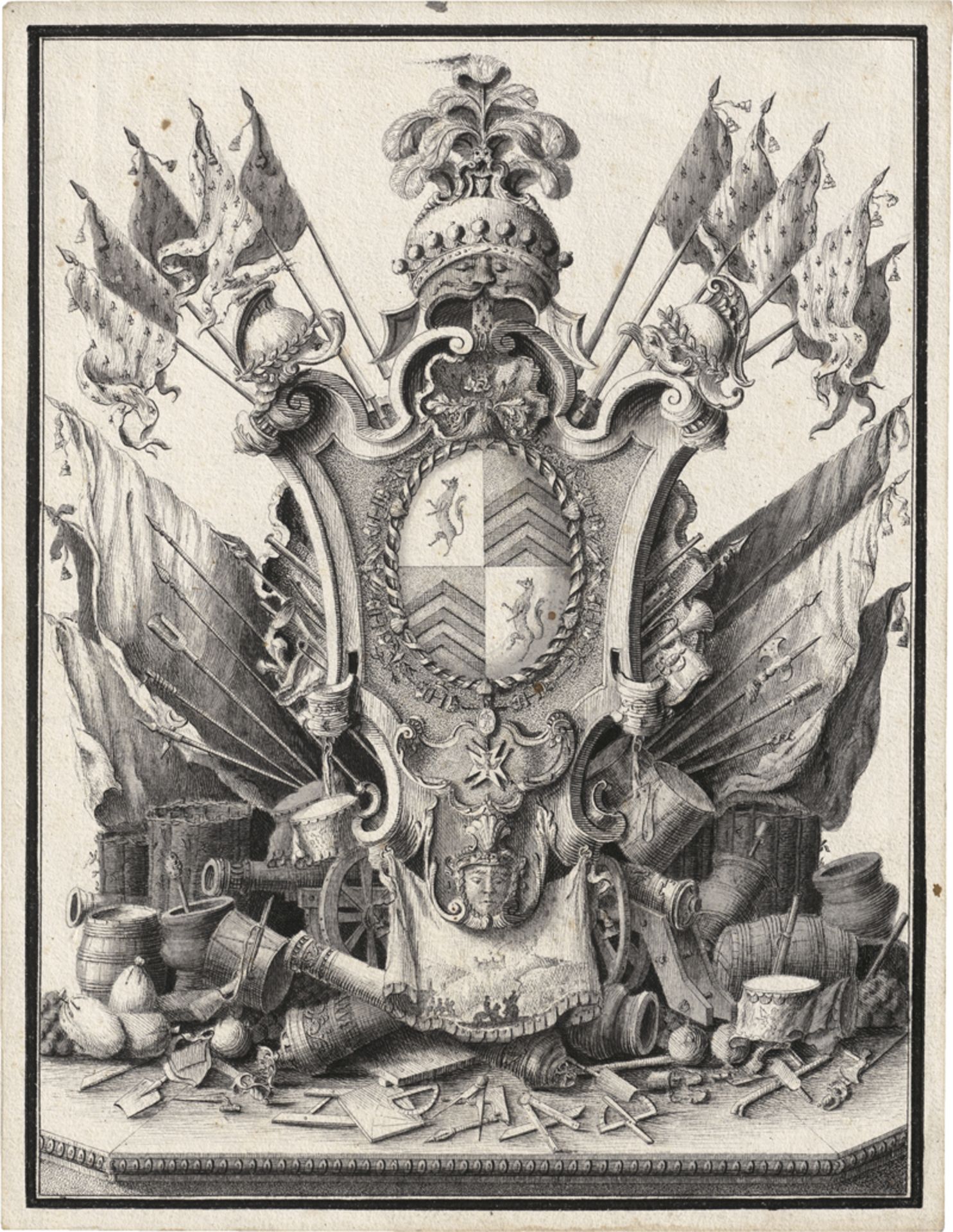 Französisch: um 1740/60. Wappen von Charles Louis Auguste Fouquet de ...