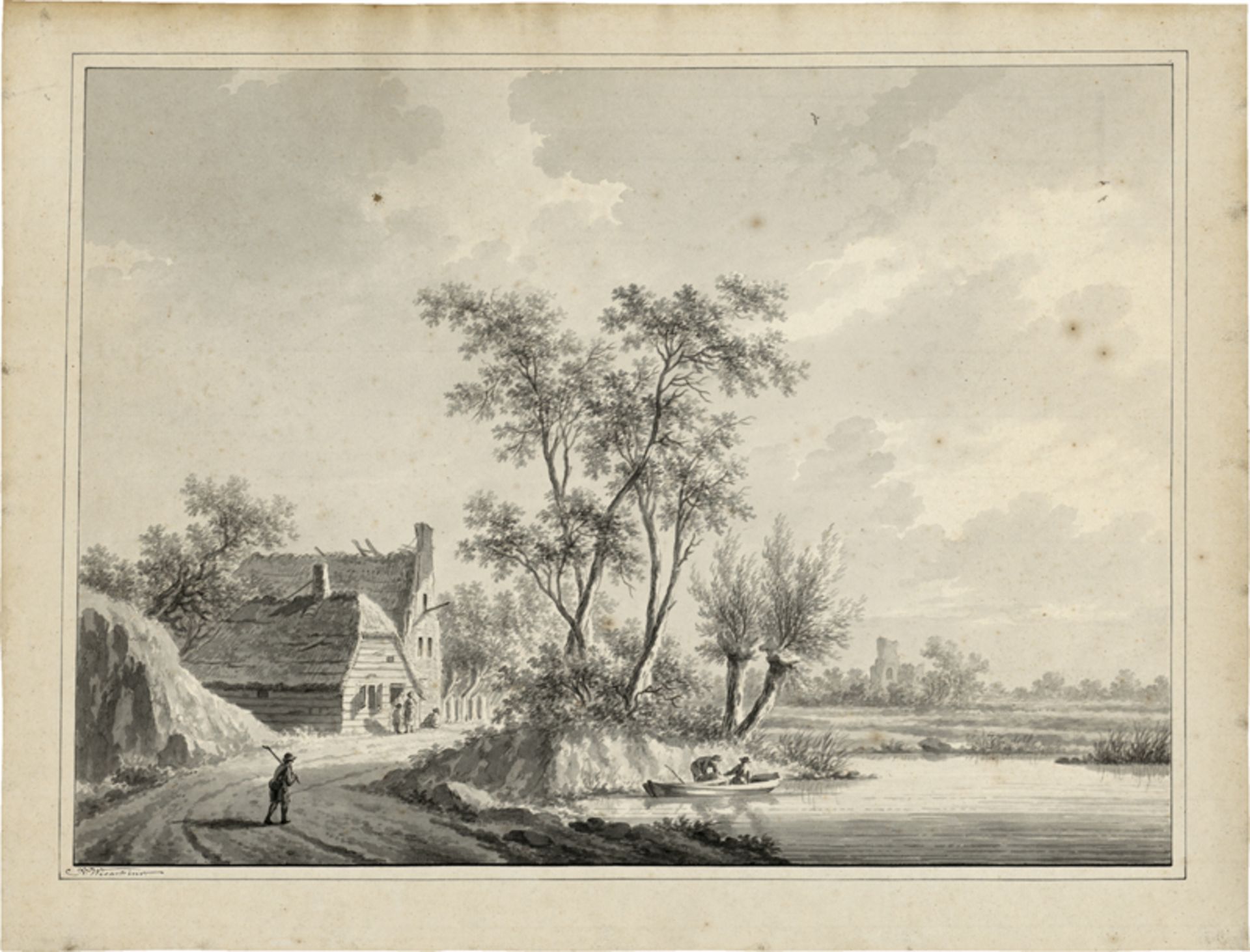 Wicart, Nicolaas: Flusslandschaft bei Utrecht