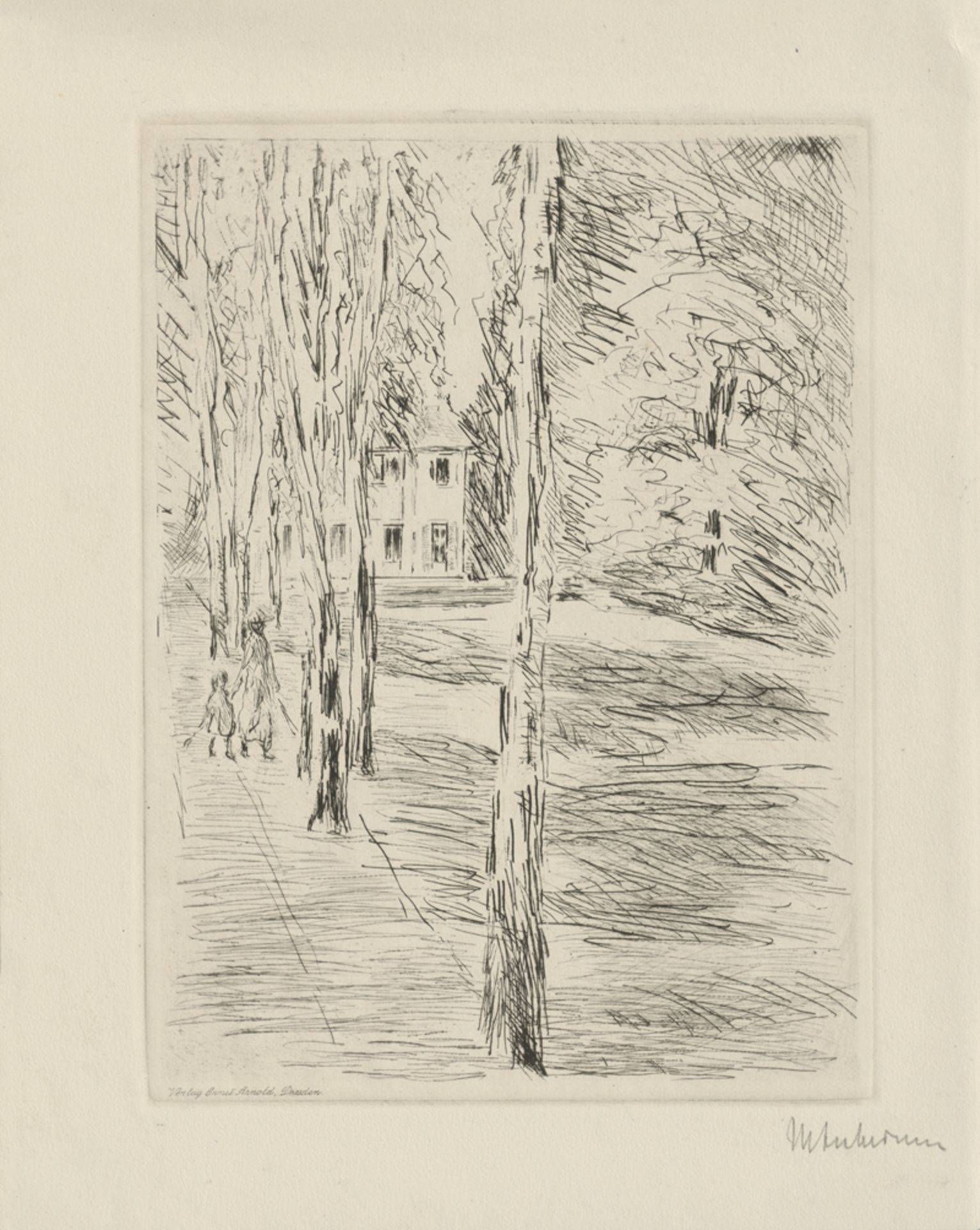 Liebermann, Max: Gartenallee mit Haus (Die Villa des Künstlers in Wannsee...