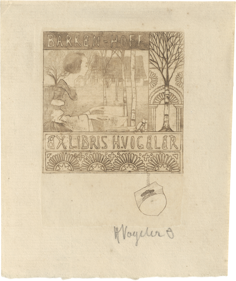 Vogeler, Heinrich: Drei Blatt Ex Libris