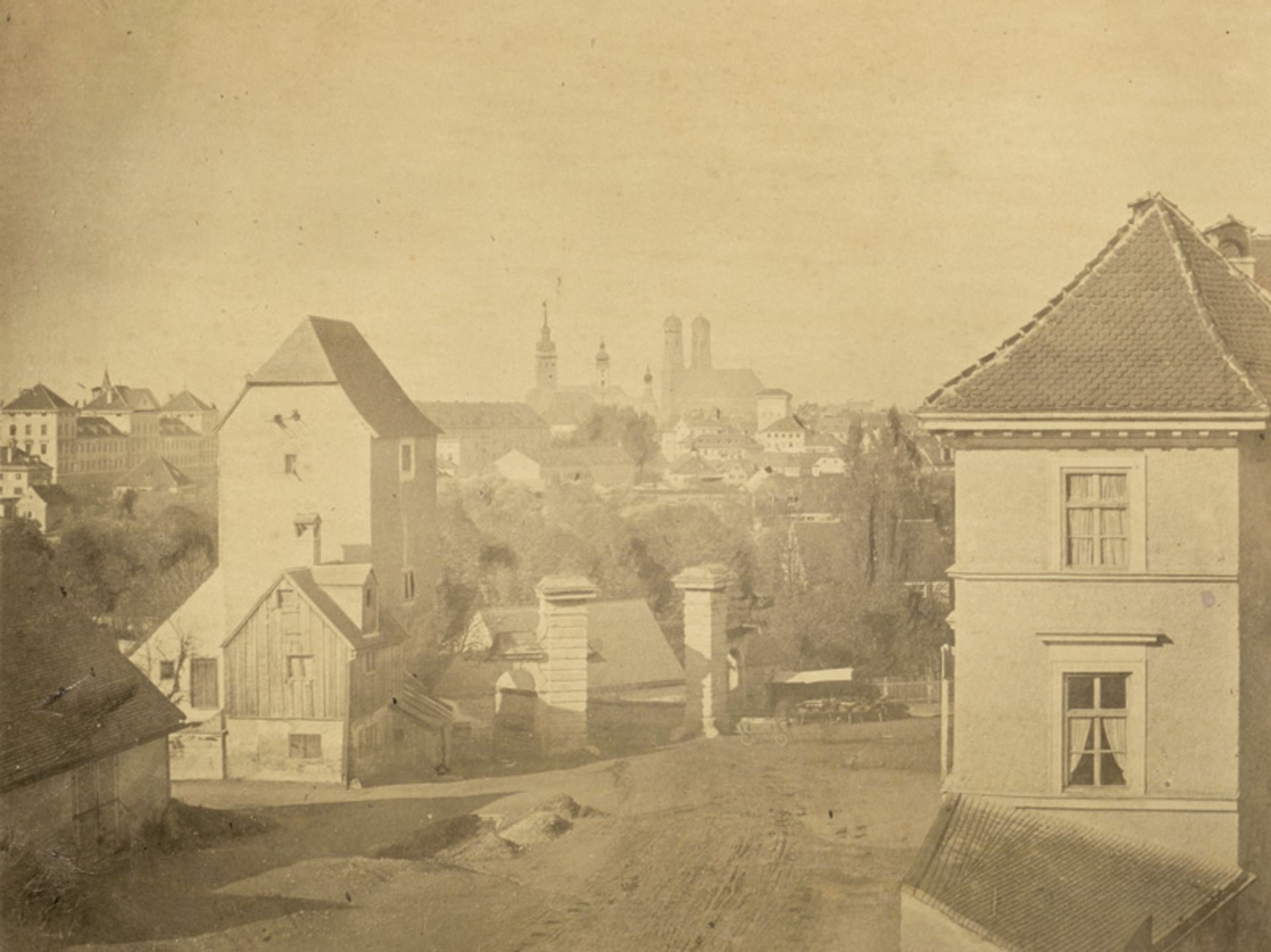 Hanfstaengl, Franz: View of the city of Munich over the Gasteig