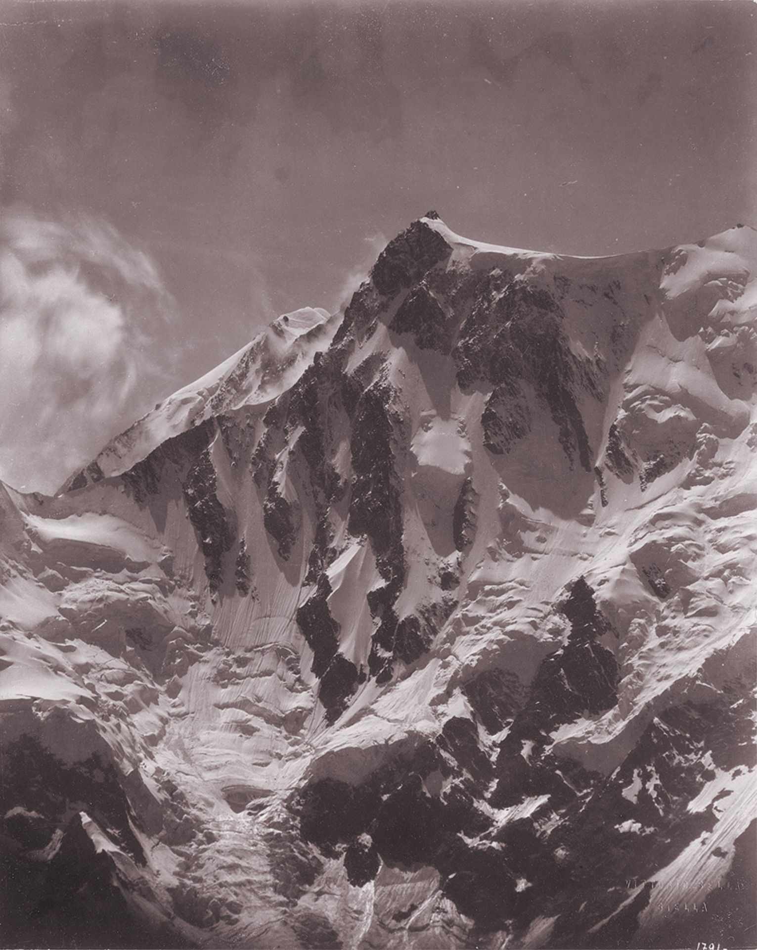 Sella, Vittorio: Signalkuppe des Monte Rosa; Blick vom Lysjoch auf den Mo...