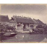 China: Temple on a canal, Canton (?)