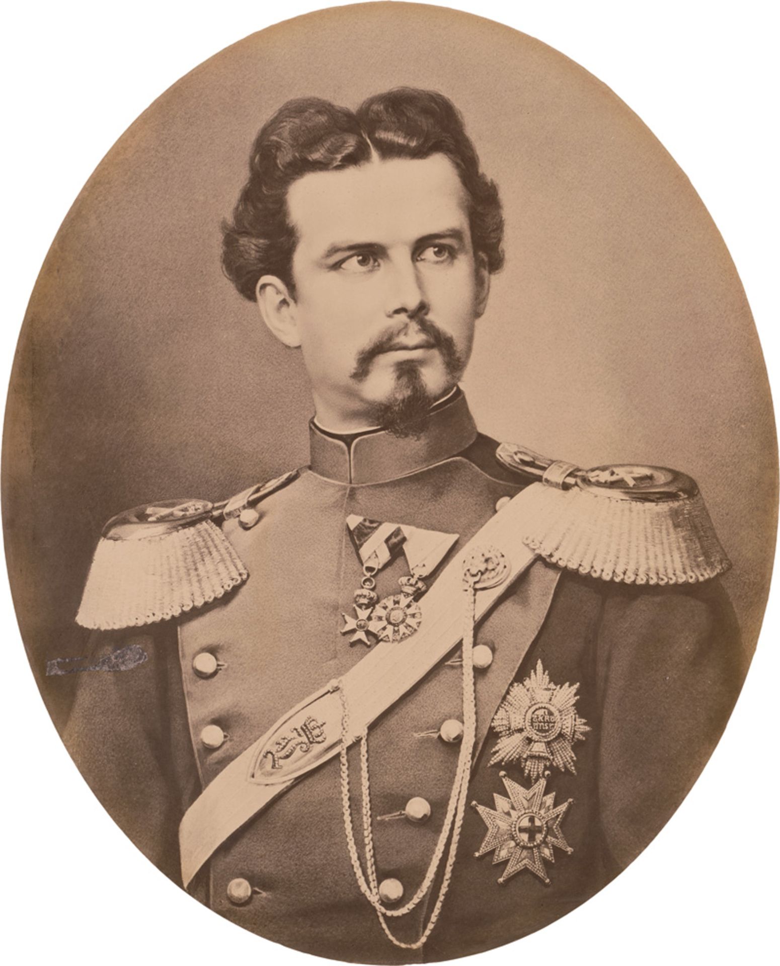 Albert, Joseph: Large-format portrait of King Ludwig II of Bavaria