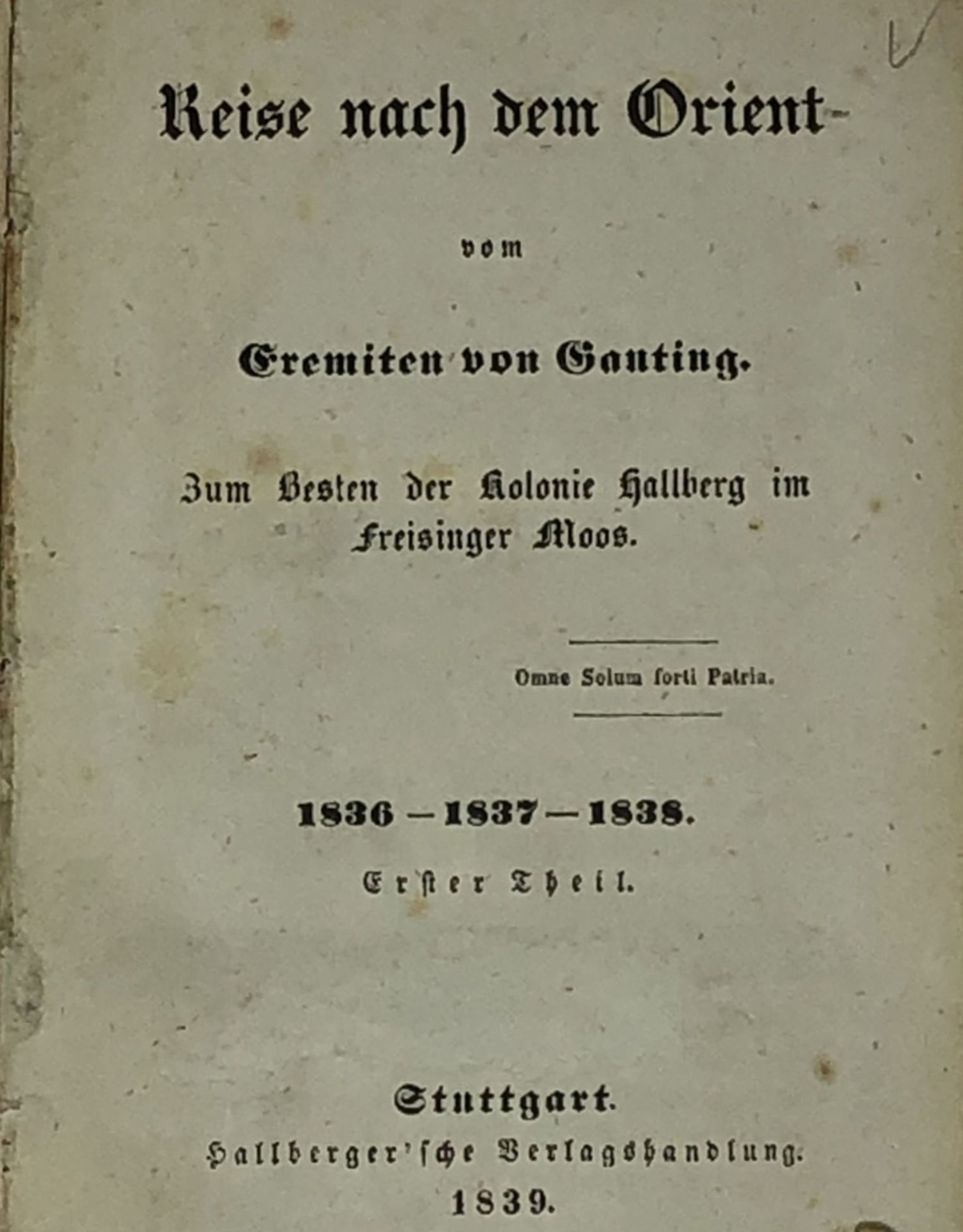 Hallberg-Broich, Theodor: Reise nach dem Orient.