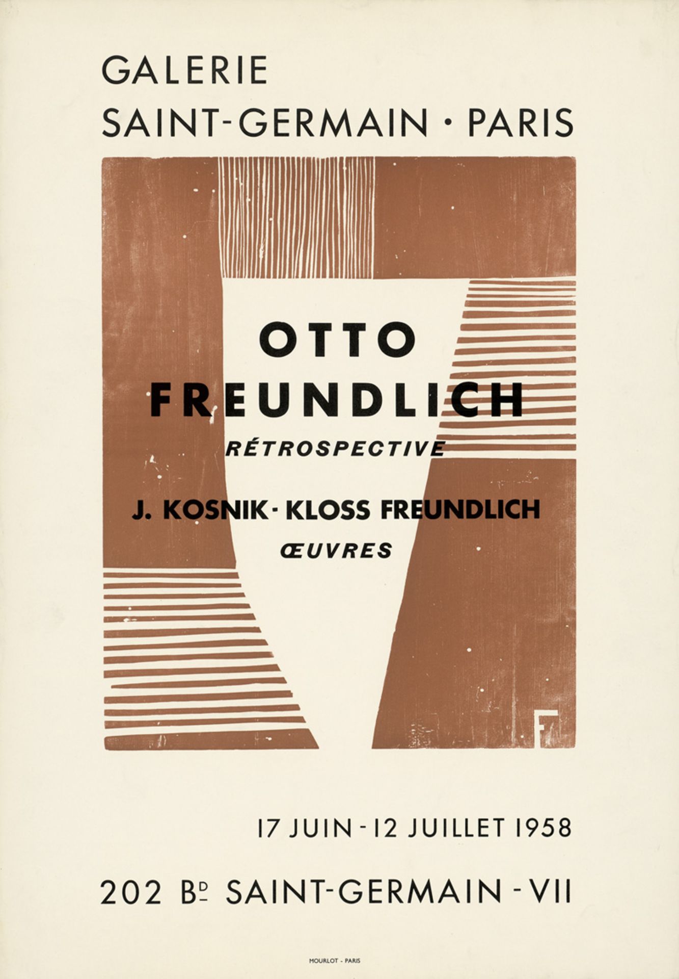 Freundlich, Otto: Galerie Saint-Germain. Paris. Rétrospective. Kleinplakat