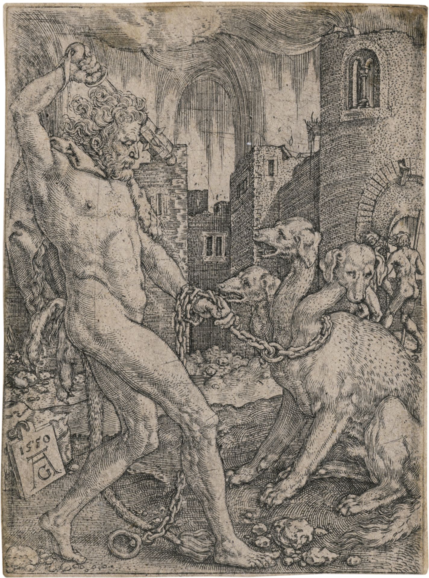 Aldegrever, Heinrich: Herkules und Cerberus