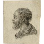 Castiglione, Giovanni Benedetto - U...: Kopf eines bärtigen Mannes