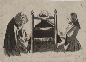 Chodowiecki, Wilhelm: Die drei Karten spielenden Frauen